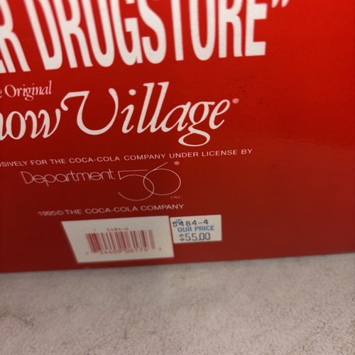 Department 56 Coca-Cola Snow Village "Corner Drugstore" retired 1995, LNC - Picture 10 of 10