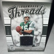 Vinny Testaverde 2022 Donruss Elite Throwback Threads 148/299 Jets Jersey Card