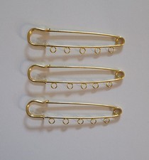 Large 5 hole kilt pins appropriately 80mm set of 3 gold in colour.