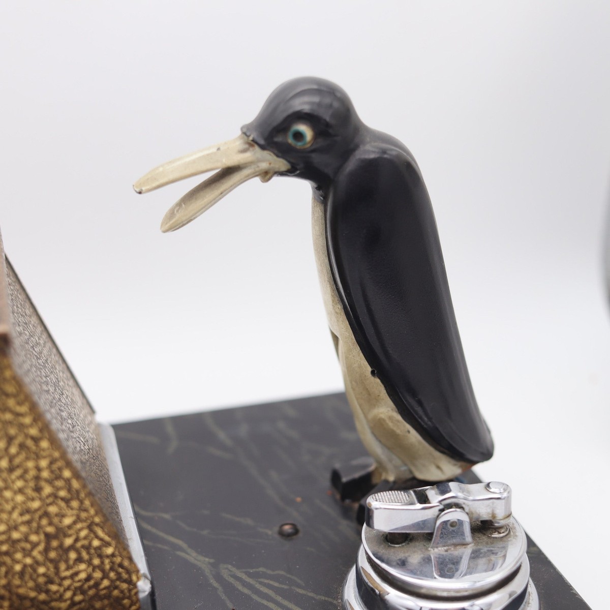 RONSON 1930 Pik A Cig Magic Penguin Lighter Cigarette Dispenser