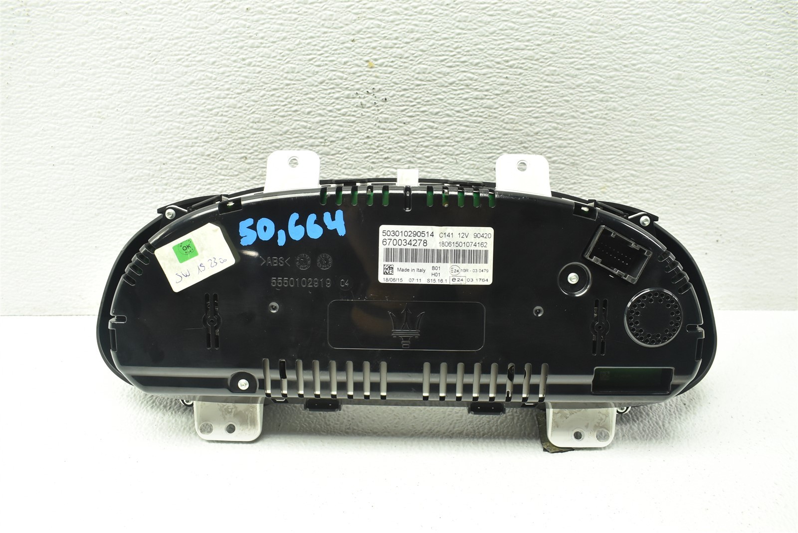 2016 Maserati Quattroporte S Q4 Instrument Cluster Speedometer 670034278 Gauge 