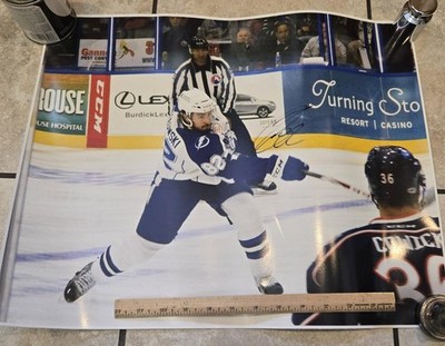 Luke Witkowski Signed Syracuse Crunch Poster Hockey TAMPA BAY LIGHTNING !