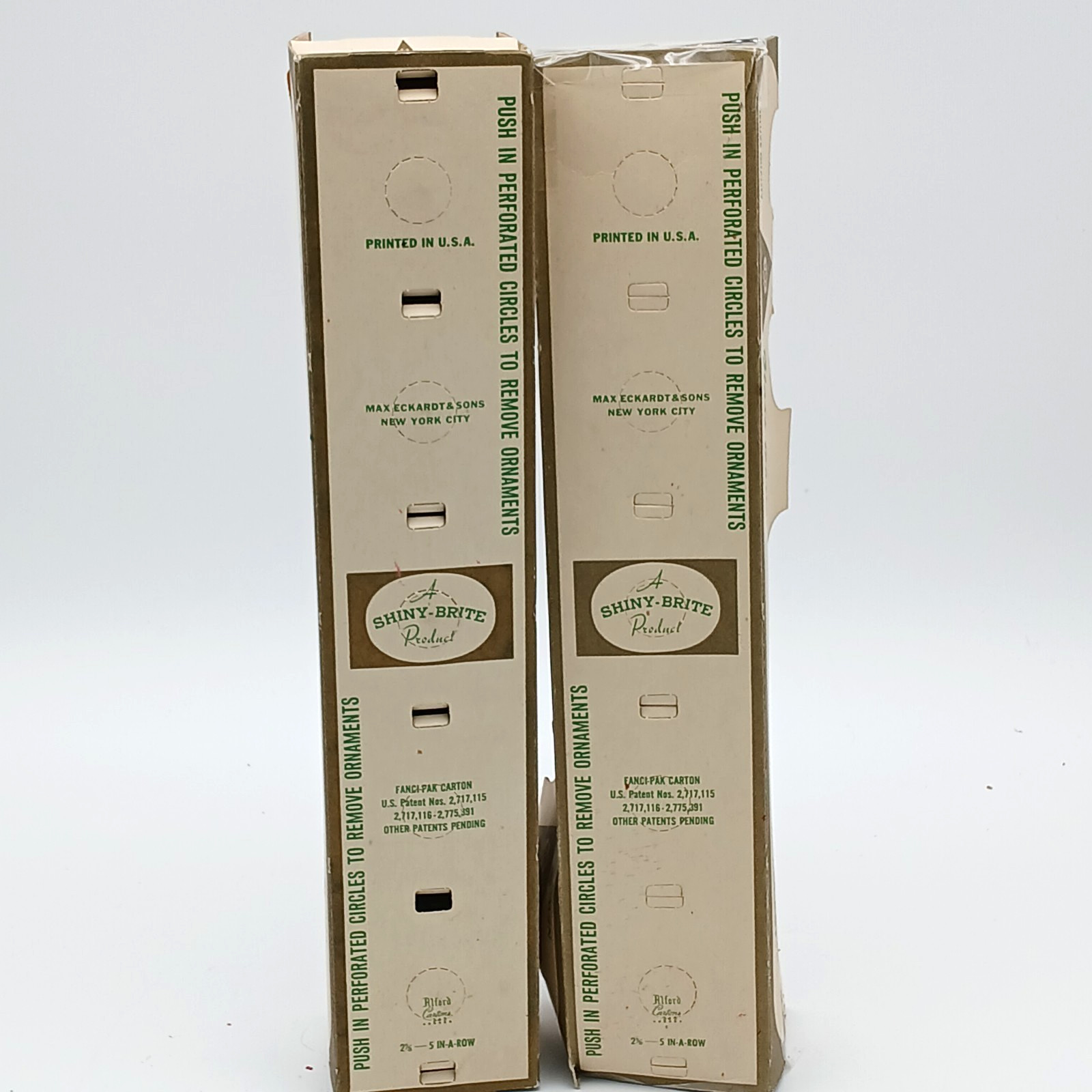 10 Vintage SHINY BRITE Glitter Mica Christmas Ornaments 2 5/8" Original Box