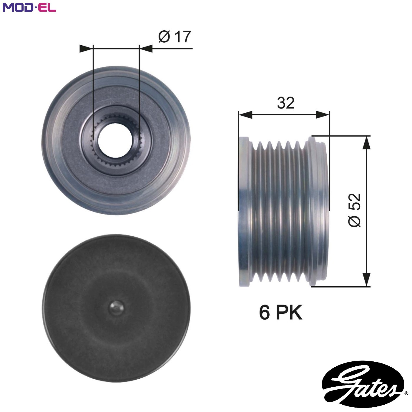 GATES-OE OAP7140 Alternator Freewheel Clutch for CITROËN,PEUGEOT,SANTANA - Image 7