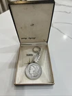 Vintage SWANK Lucky Buck 1902 Morgan Silver Dollar Keychain W/ Box 24hr Auction