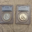 1960 Franklin Half Dollar Proof PCGS PR66 Lot of 2 Consecutive Cert Silver Coins