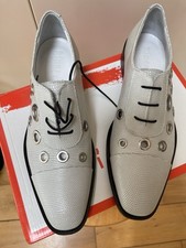 FINERY LONDON Off White Leather ECKETT Lace Up Eyelet Brogues SHOES Sz 6.5 /40eu