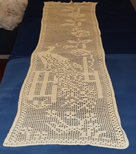 Anni '70, Tenda in filo di cotone "Freccia" lavorata a mano, 130x37 cm. usata