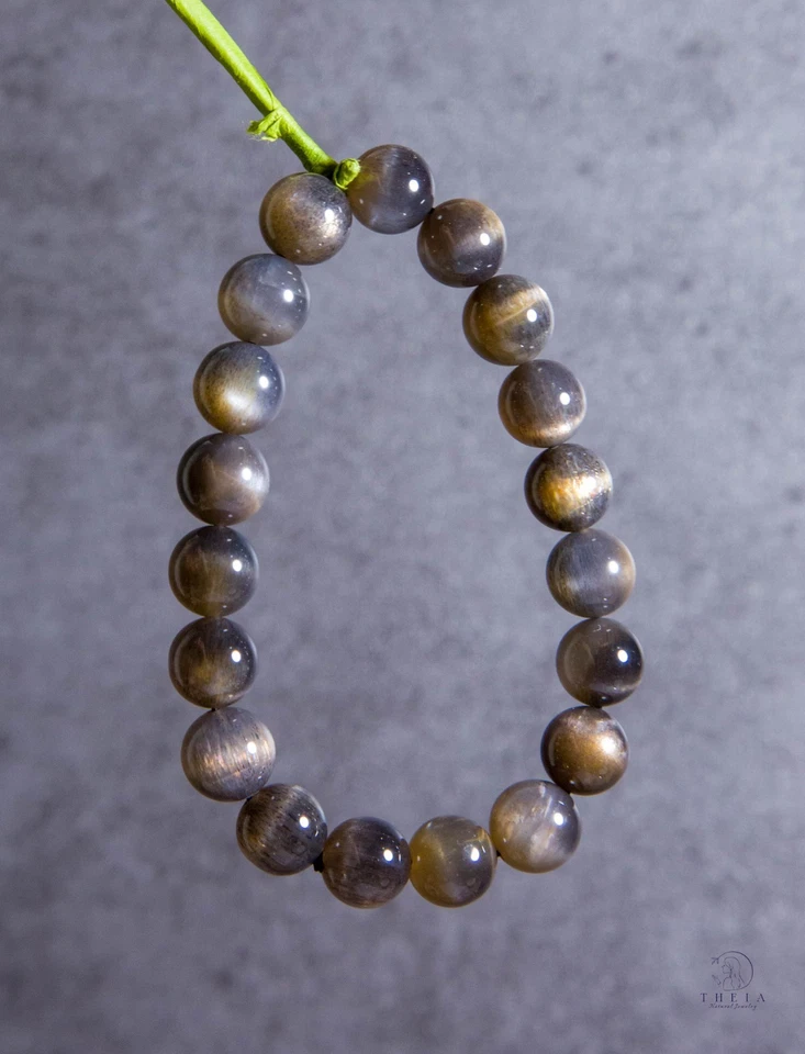 Pulsera con cuentas de piedra solar negra natural de alta calidad de 11 mm | 黑骨干手串 Foto 4 de 4