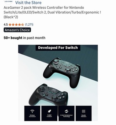 Nintendo Switch Joy-Con Grip DSP Controllers (2) Accessory NEW