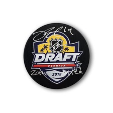 Joel Eriksson Ek Autographed 2015 NHL Draft Hockey Puck Inscribed 20th Pick