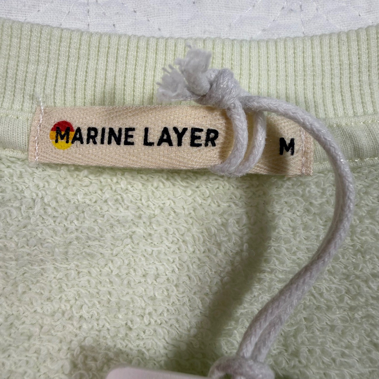 Marine Layer Womens M Dip Dye Terry Sweatshirt Shaded Spruce Green Blue Pullover
