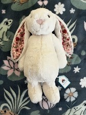 Jellycat Blossom Cream Bunny 'Berry' Medium Authentic Brand New With Tags