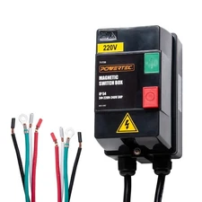 POWERTEC 230V 3-Phase Magnetic Switch Box, 11 Amps, 3P Switch, UL Approved....