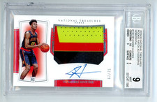 2019-20 National Treasures De'Andre Hunter RC 3 Color Patch Auto /75 BGS 9 MINT