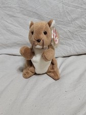 MINT! Ty Beanie Baby “Nuts The Squirrel” 1996 Retired P.V.C Pellets Tags Errors