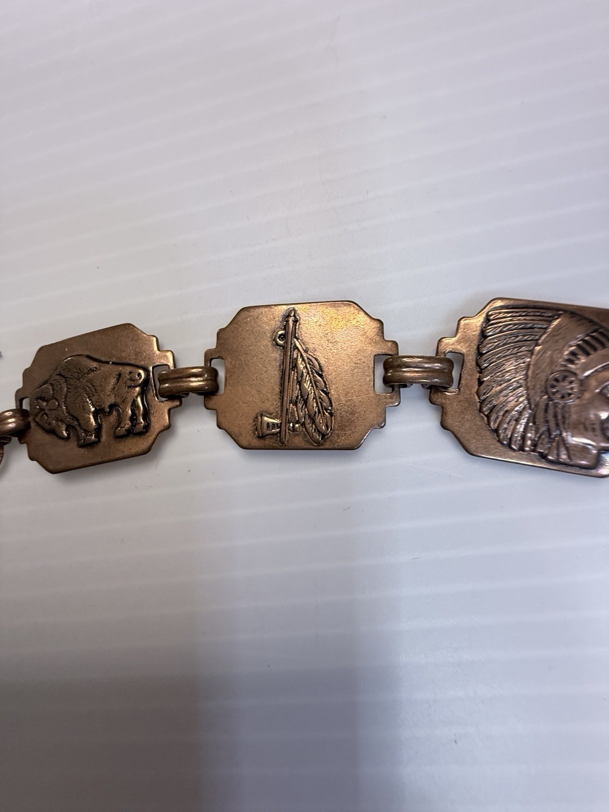 VTG 1960s Solid Copper Bracelet Native American J… - image 2