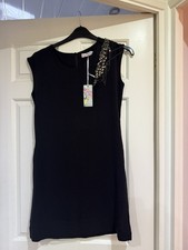 Black short sleeve casual day evening holiday party Dress Size M/L