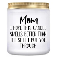 Funny Mom Candle Gift from Daughter or Son –Lavender Scented Candle for Birthday
