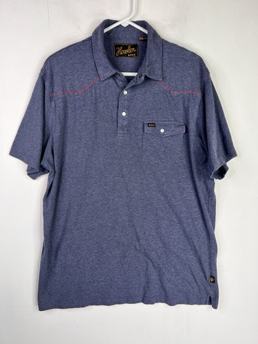 Howler Brothers Bros Ranchero Polo Shirt Mens XL Blue Pearl Snap Western Cowboy - Picture 2 of 11