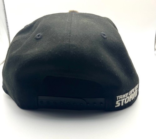 New Era Hat Cap Black White Snap Back Adjustable Tromba Mens M-L - Picture 3 of 6