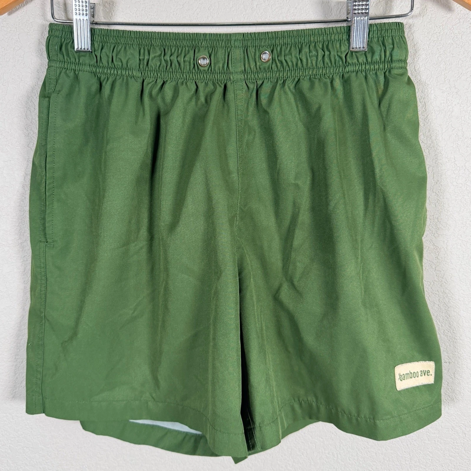 Bamboo Ave Hybrid Shorts Mens S Green Elastic Waist Stretch Lined Athletic read