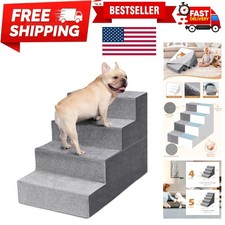 Dog Stairs for Small Dogs, 4-Step Dog Steps for High Bed and Couch, High-Dens...