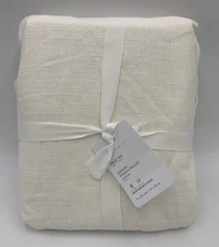 Pottery Barn Emery Linen Pinch Pleat Cotton Lined Curtain Ivory 84" #N334