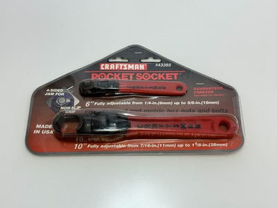#ad #ad NOS Craftsman Tools USA 43385 Pocket Socket Adjustable Wrench Set Pair 4 Sided $89.99