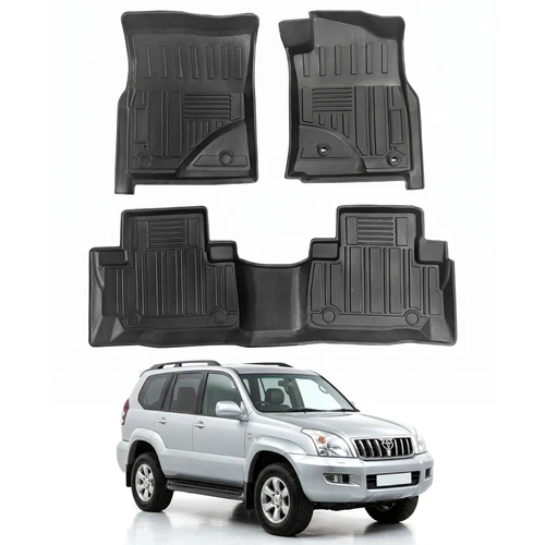 For Toyota Land Cruiser Prado J120 2003-2009 4D TPE Rubber Floor Mats Deep Tray