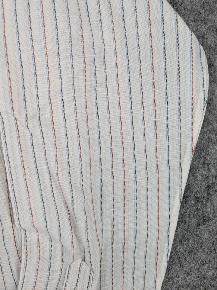 Camisa Gant Para Hombre Grande 16-35 Blanca Azul Roja Rayas Manga Larga Abotonada Clásica Foto 4 de 4