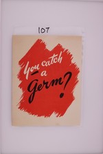 Vintage Gibson Get Well Card Germ Dirty Worm Pipe Cleaner 1950s Used