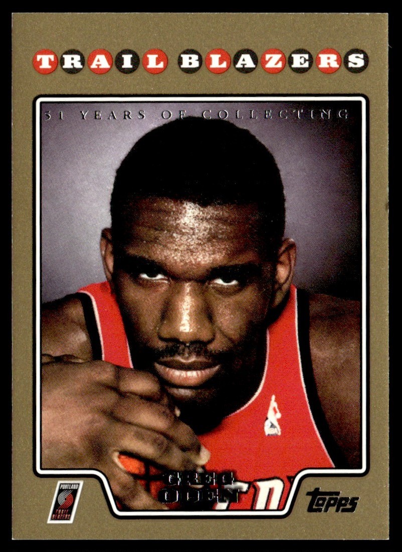 2008-09 Topps Gold Border Greg Oden 1593/2008 Portland Trail Blazers #165
