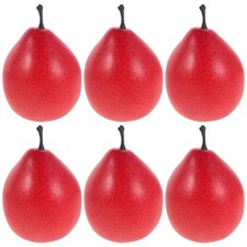 6pcs Realistic Artificial Pears Fake Lifelike Fruit Models Faux Food Props for