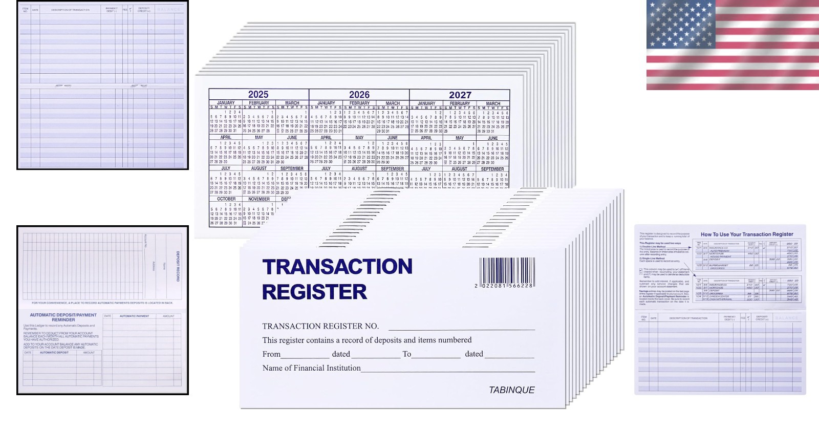 как выглядит 24 PCS Check Registers for Personal Checkbook, Easy to Read Checkbook Register фото