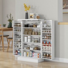 Freestanding Kitchen Storage Cabinet, Kitchen Cupboard with Adjustable Shelves