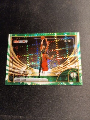 2025-26 Topps NBA Hoops Highlights Green Pixel #263 Jayson Tatum 11/75 Celtics