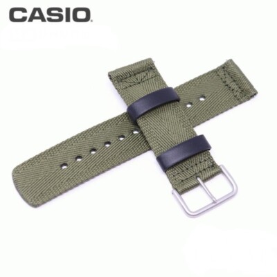 CASIO PRO TREK Genuine Khaki Nylon Watch Band 10568024 for PRW-6600YB