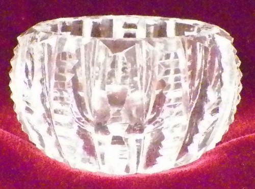 Cut Glass Open Salt Cellar Dip Prism Ladders Zippers EAPG Antique #57 - Picture 3 of 6