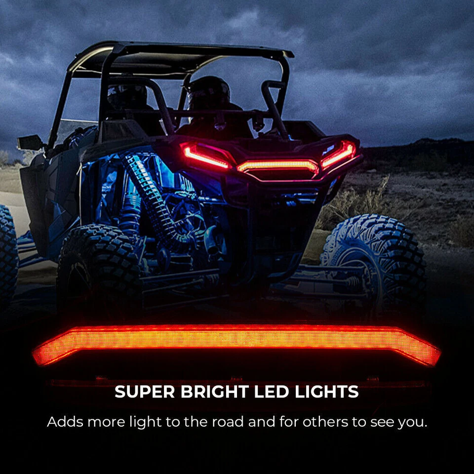 1 peça lente de fumaça traseira central vermelha LED lâmpada de freio traseira para Polaris RZR XP 1000/Turbo - Imagem 4 de 4