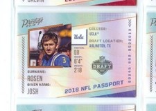 JOSH ROSEN 2018 PANINI PRESTIGE FOOTBALL NFL PASSPORT #PP-JR UCLA BRUINS 