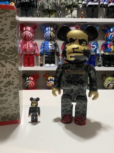 SBTG Royalfam 400% 100% Bearbrick Set Be@rbrick Black and Gold 2008 - Picture 2 of 6