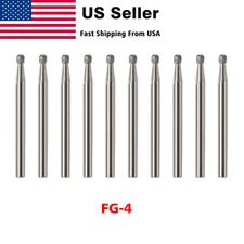 10X Dental Tungsten Carbide FG Burs Round Type For High Speed Handpiece FG4 po