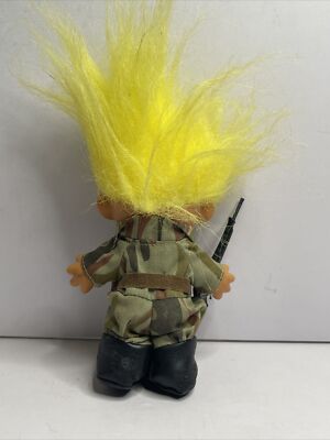 Vintage Russ Army Troll Doll w/Weapon #18339 Yellow Hair | eBay