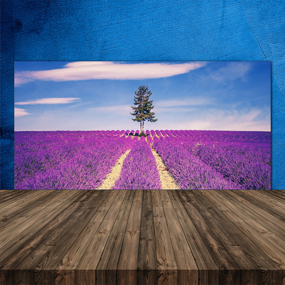 Crédence de cuisine en verre trempé d'architecte paysage prairie 120x60
