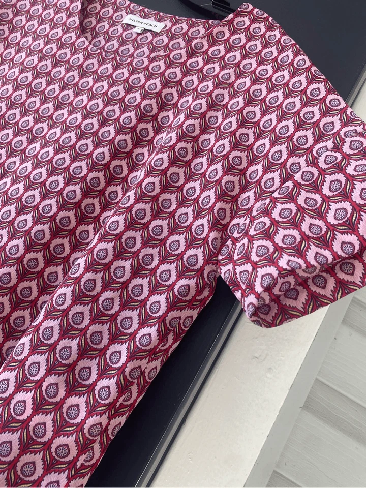 Blusa Silvian Heach Peacock Top, Rosa Vermelha, Tamanho Pequeno - Imagem 2 de 4