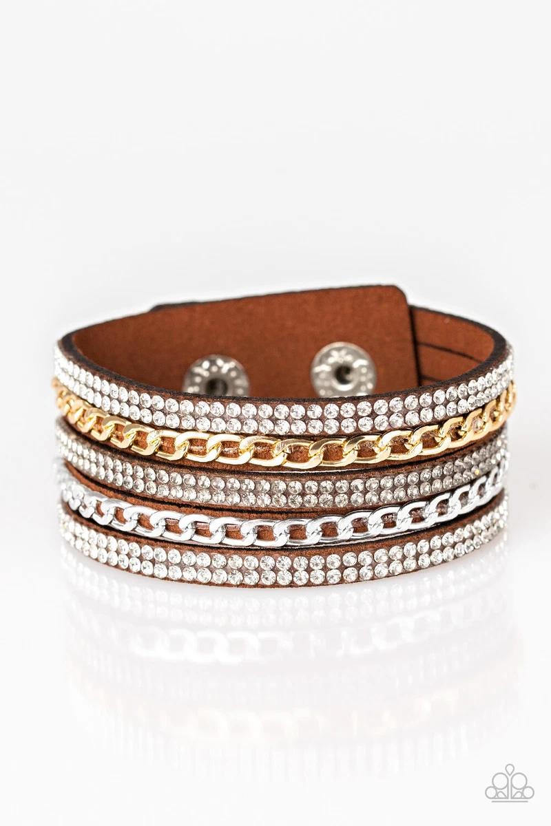 Paparazzi Fashion Fiend Brown Snap Wrap Bracelet eBay