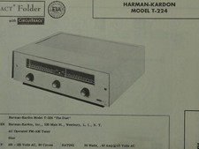 Original Sams Photofact Manual HARMAN-KARDON T-224 440 