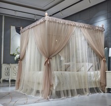 Mosquito Net For Summer Double Layers Bed Netting With Tubes 25mm Canopy Queen