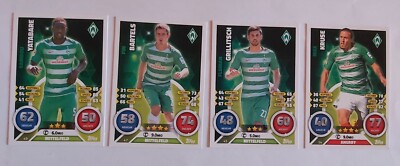 4 Topps Match Attax Karten vom SV Werder Bremen 